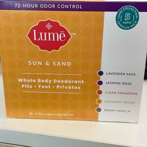 Lume whole body deodorant 5 pack sampler - 5 scented mini cream tubes - NEW